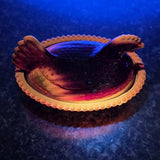 Rose's Closet Red Glass Hen On Nest Covered Candy Dish Vintage Look Chicken Glows New