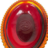 Rose's Closet Red Glass Hen On Nest Covered Candy Dish Vintage Look Chicken Glows New