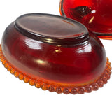 Rose's Closet Red Glass Hen On Nest Covered Candy Dish Vintage Look Chicken Glows New