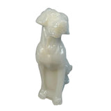 Mosser White Milk Glass Sitting Labrador Dog Lab Figurine Collectible Paperweight USA New