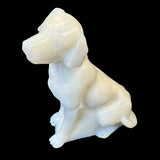 Mosser White Milk Glass Sitting Labrador Dog Lab Figurine Collectible Paperweight USA New