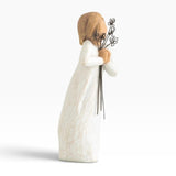 Willow Tree "Friendship" Hand-Painted Figurine With Flower Bouquet New