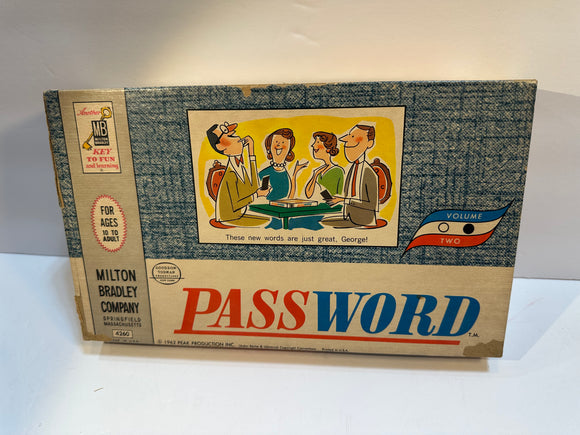 Vintage 1962 Milton Bradley Password Board Game Fun Family Game Night Classic