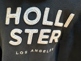 Mens Hollister Pullover Hoodie S Black California Appliqué Front Skater Outdoor