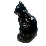 Mosser Black Cat Glass Kitten Figurine Decorative Marked New USA