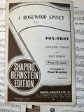 Vintage 1947 A Rosewood Spinet Orchestra Fox-trot Sheet Music