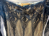 Agaci-too Black Lace Top Long Sleeve Boho Whimsygoth Witchy Retro Sexy Size M Pre-worn