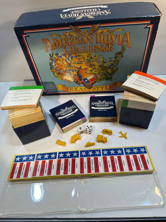 Vintage 1985 American Trivia Challenge Texas Style Edition Board Game Pepsi PTA