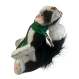 Annalee Christmas Cat Kitty Tuxedo Black White 5.5” Holiday Santa Hat Scarf New