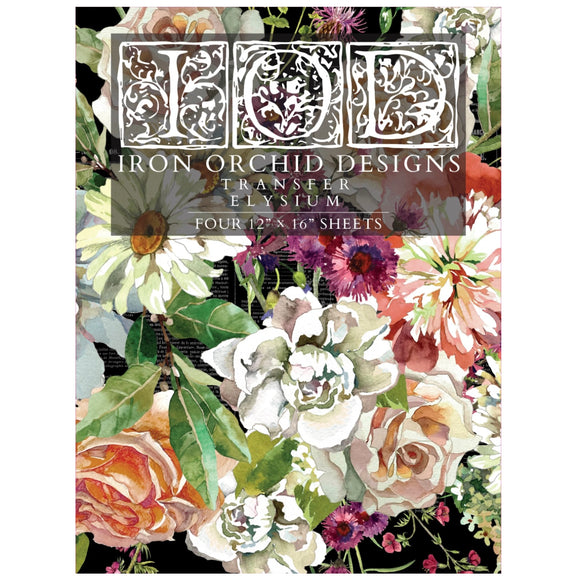 Iron Orchid Designs IOD Elysium Rub On Transfer 4 Pages 12” x 16”