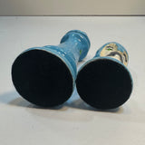 Duncan Mold Chess Pieces 3” Pawn 3 1/4” Rook Vintage Hand Painted Blue Gold