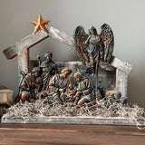 Iron Orchid Designs IOD Silent Night 6” x 10” Mould Holy Family Shepherds Angel Mold Nativity Jesus New