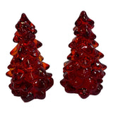 Pair Mosser Glass Trees Ruby Red 2.75” USA New