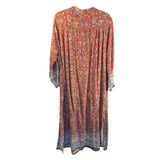 Natural Life Dara Long Sleeve Floral  Over Size Maxi Dress Boho Peasant Size L