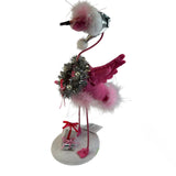 Annalee Christmas Dreamy Pink Flamingo 8" Holiday Silver Santa Hat Wreath New