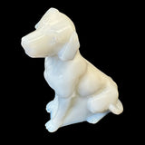 Mosser Labrador Art Glass White Lab Dog Figurine Paperweight USA New Hunt Pet