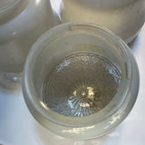 3 Ceiling Light Shades Milk Glass Clear Prismatic Star Vintage Art Deco MCM 5.5”
