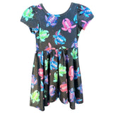 Charlie’s Project Twirl Dress Black Colorful Sea Turtles Ocean Conservation Size 2T Pockets