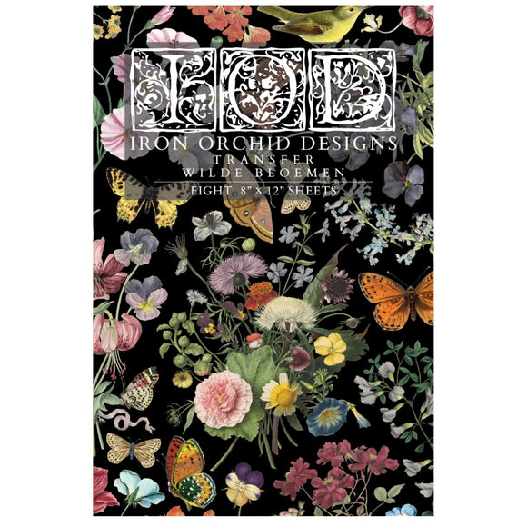 Iron Orchid Design Lost Garden Rub On Transfer Pad, 8 Pages, 12” x 16”