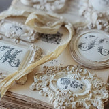 Iron Orchid Designs IOD Dessins de Broderick Labels 6” x 6” Stamp Squares Letters Alphabet Frames