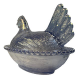 Rose’s Closet Pale Purple Carnival Glass Hen on Nest 3 1/2” tall 4 3/4” long New Chicken