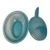 Rose’s Closet Blue Satin Glass Hen on Nest 3 1/2” tall 4 3/4” long New