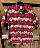 Roundtree & Yorke Hawaiian Hibiscus Tropical Button Front Shirt Size L Cotton
