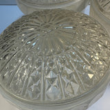 3 Ceiling Light Shades Milk Glass Clear Prismatic Star Vintage Art Deco MCM 5.5”