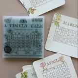 Iron Orchid Designs IOD Stamp Set A Timely Tale 6” x 6” 4 Sheets Week Days Months Numbers New