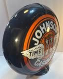 Johnson Gasolene Reproduction Gas Pump Globe Glass Lens Petroliana Gasoline New