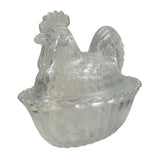 Rosso Westmoreland Clear Crystal Rooster on Basket Nest New USA