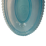 Rose’s Closet Blue Satin Glass Hen on Nest 3 1/2” tall 4 3/4” long New