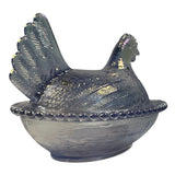 Rose’s Closet Pale Purple Carnival Glass Hen on Nest 3 1/2” tall 4 3/4” long New Chicken