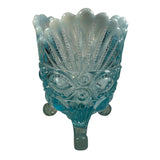 Mosser Eye Winker Aqua Blue Opalescent Spooner Candy Dish Vase New