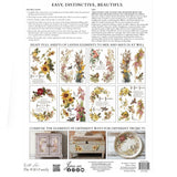 Iron Orchid Designs IOD Flowers by the Poets ™ Rub On Transfer Pad 8 Pages, 12” x 16” Iris Rose Chrysanthemum Lily Sunflowers Birds