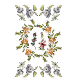 Iron Orchid Designs Fairytale Florals, Rub On Transfer Pad, 8 Pages, 8” x 12”