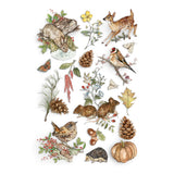 Iron Orchid Designs IOD The Bramblewood Diaries Transfer Pad, 8 Pages 8” x 12” Months Birds Deer