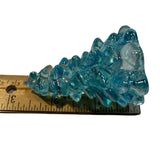 Pair Mosser Glass Trees Buffett Blue IridescentCarnival 2.75” USA New