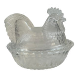 Rosso Westmoreland Clear Crystal Rooster on Basket Nest New USA