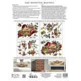 Iron Orchid Designs IOD Floral Anthology Rub On Transfer Pad 4 Pages, 12” x 16”