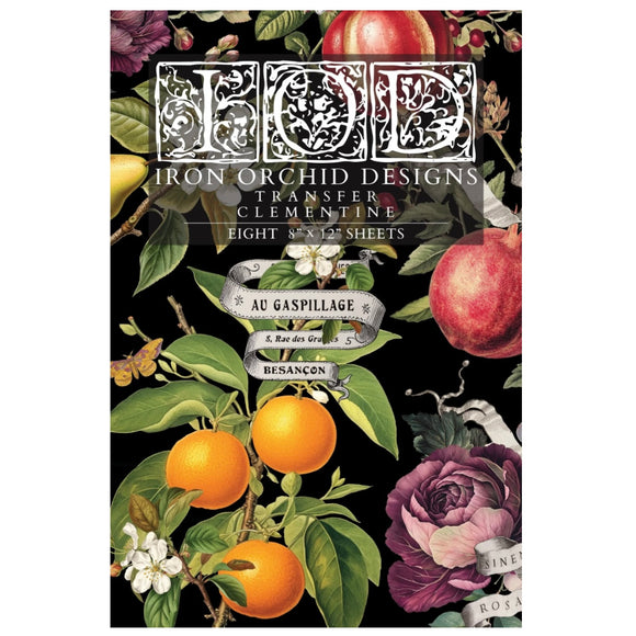 Iron Orchid Designs Clementine Rub On Transfer Pad, 8 Pages, 8” x 12”