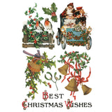 Iron Orchid Designs Christmas Joy Rub On Transfer Pad, 8 Pages, 8” x 12”