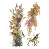 Iron Orchid Designs IOD Flowers by the Poets ™ Rub On Transfer Pad 8 Pages, 12” x 16” Iris Rose Chrysanthemum Lily Sunflowers Birds