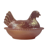 Rose’s Closet Pink Carnival Glass Hen on Nest 3 1/2” tall 4 3/4” long New Chicken