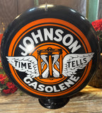 Johnson Gasolene Reproduction Gas Pump Globe Glass Lens Petroliana Gasoline New