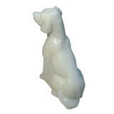 Mosser Labrador Art Glass White Lab Dog Figurine Paperweight USA New Hunt Pet