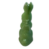 Mosser Standing Bunny with Basket of Flowers Jadeite Green 5” tall USA New Easter Spring Garden
