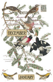 Iron Orchid Designs IOD Winter’s Calling Transfer Pad, 8 Pages 8” x 12” Tree Bird Month
