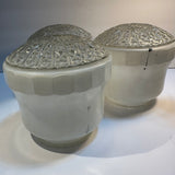3 Ceiling Light Shades Milk Glass Clear Prismatic Star Vintage Art Deco MCM 5.5”