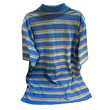Foundry Polo Men’s Golf Striped Blue Gray Short Sleeve Cotton Shirt Size 2XL